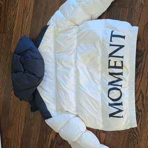 Perfect Moment Colorblock Ski Puffer Jacket Coat Black White